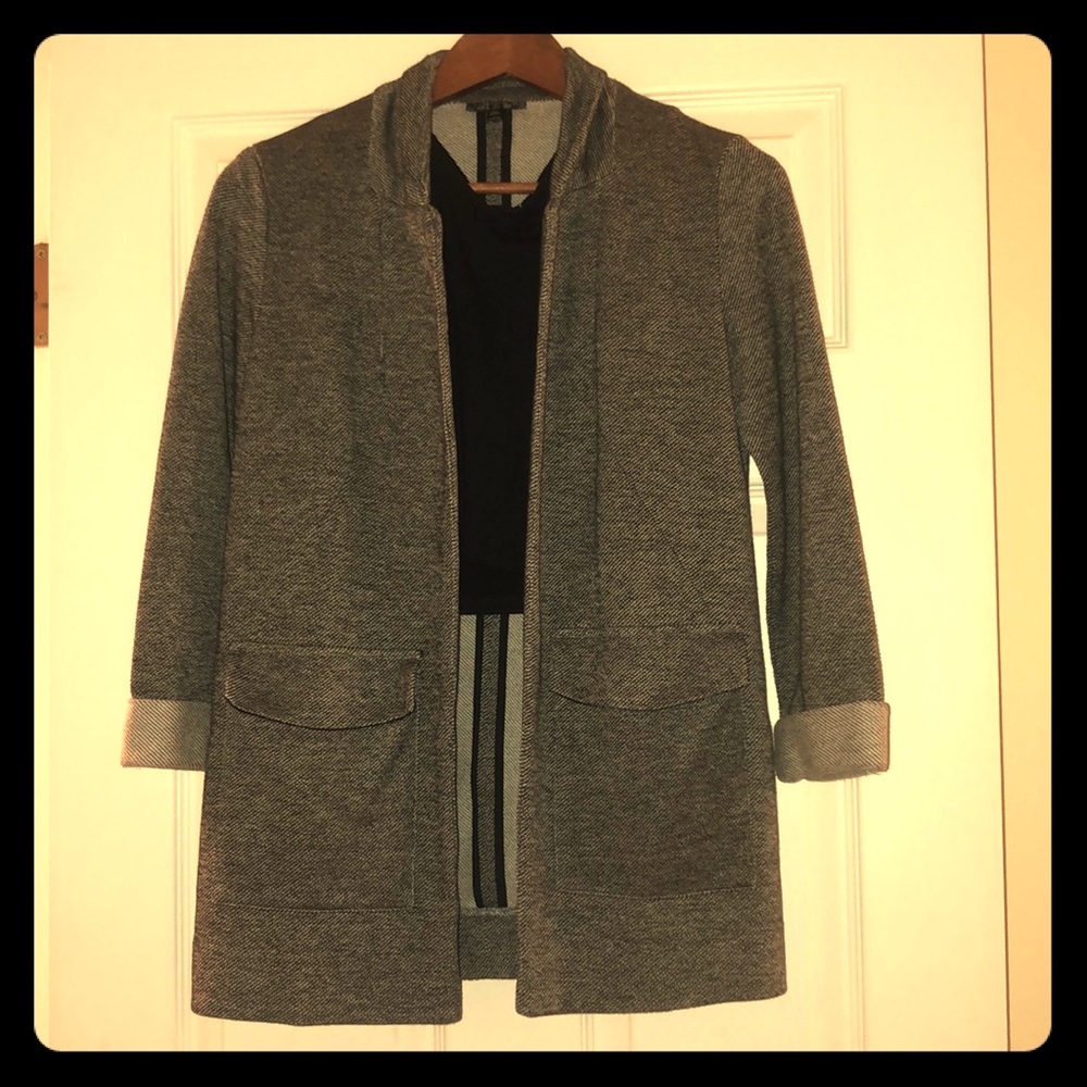 Black & White Cotton Twill topshop blazer
